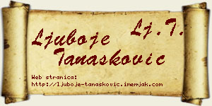 Ljuboje Tanasković vizit kartica